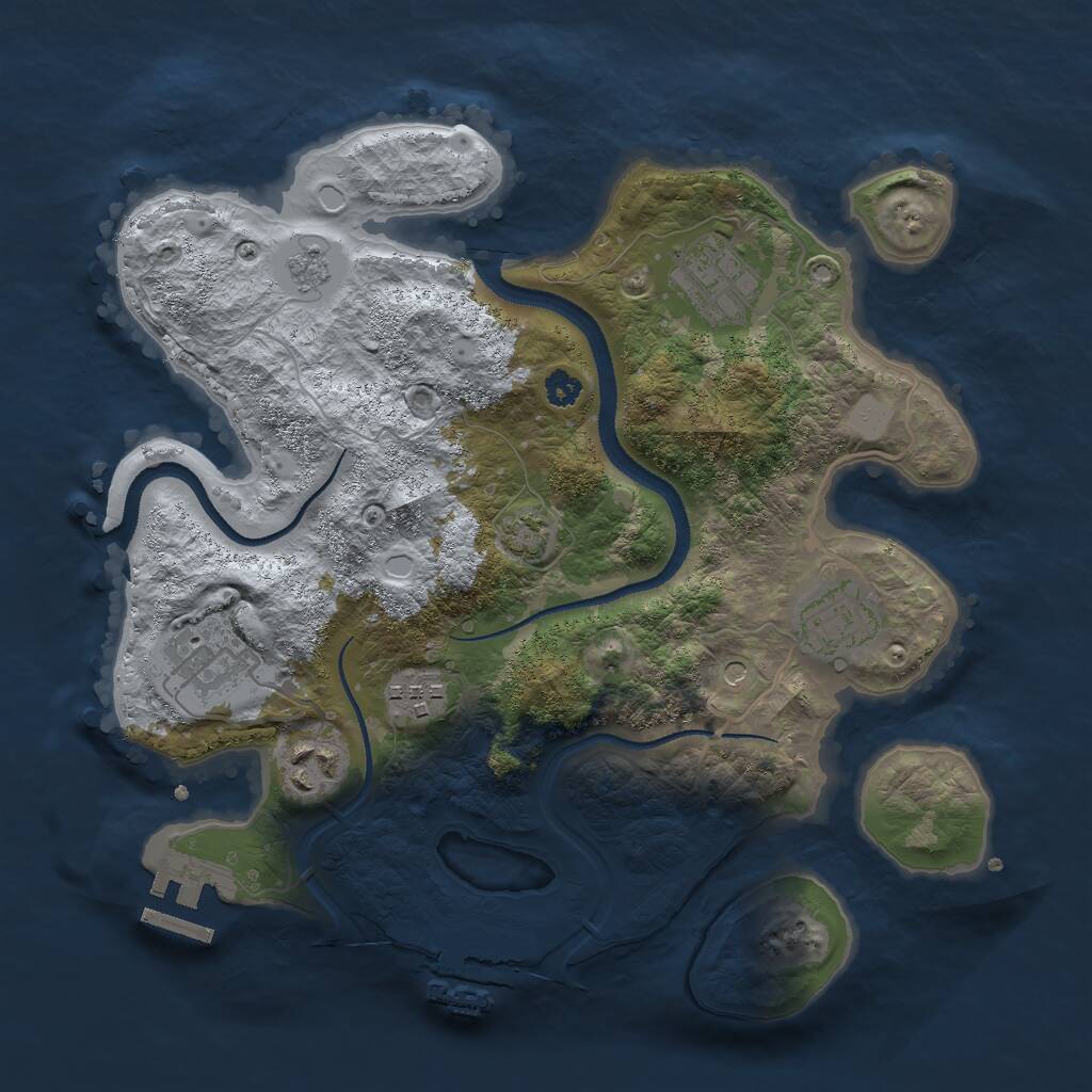 Rust Map: Procedural Map, Size: 3000, Seed: 1143494958, 11 Monuments