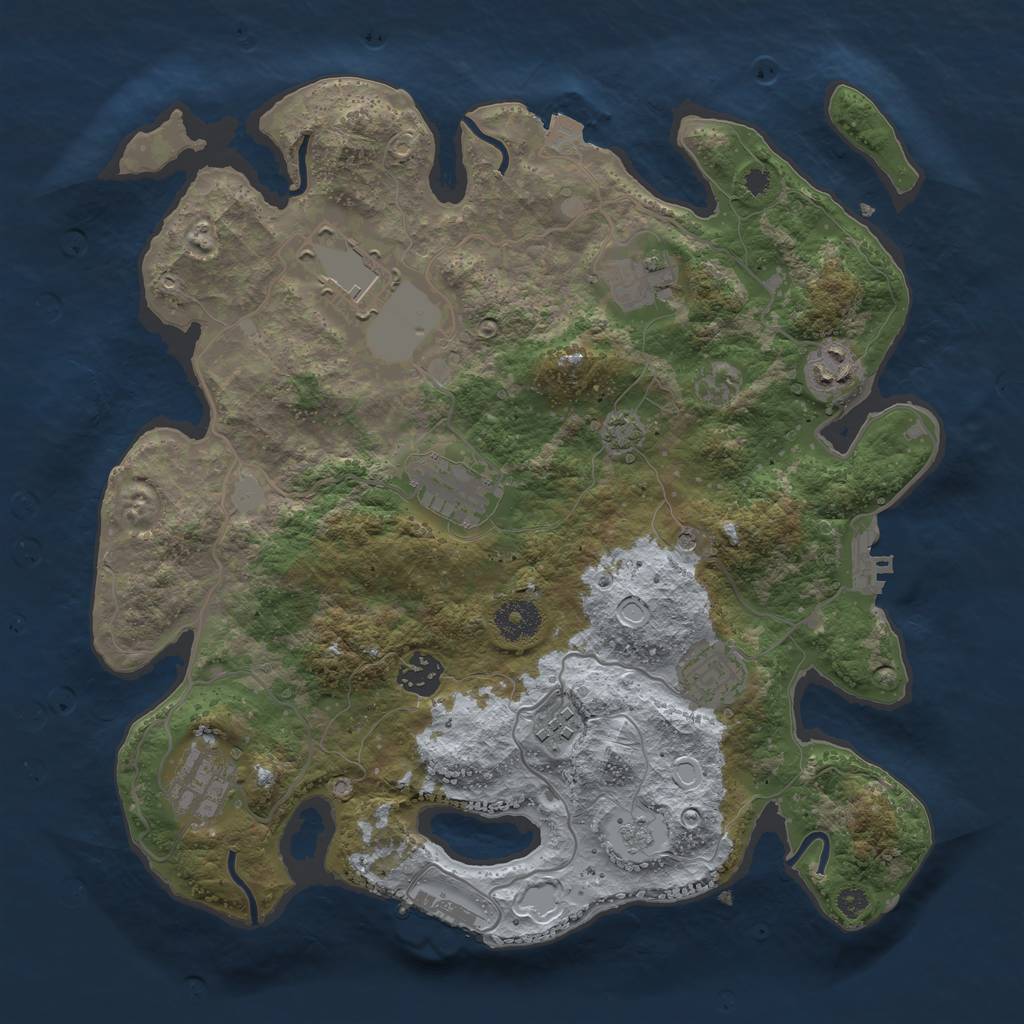 Rust Map: Procedural Map, Size: 3500, Seed: 1962288831, 16 Monuments