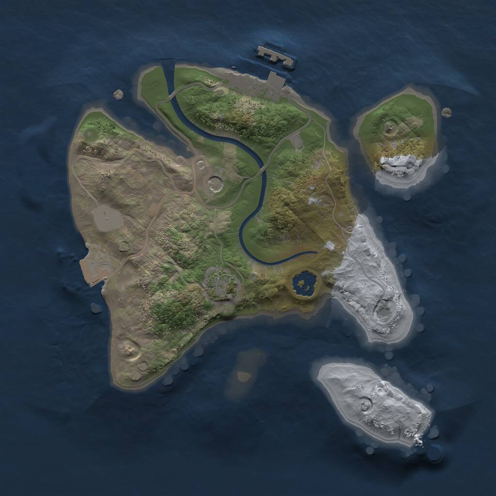 Rust Map: Procedural Map, Size: 2000, Seed: 907550107, 4 Monuments