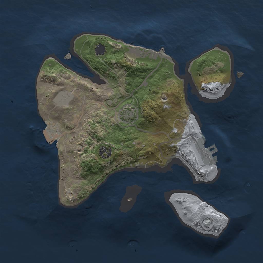 Rust Map: Procedural Map, Size: 2000, Seed: 907550107, 6 Monuments