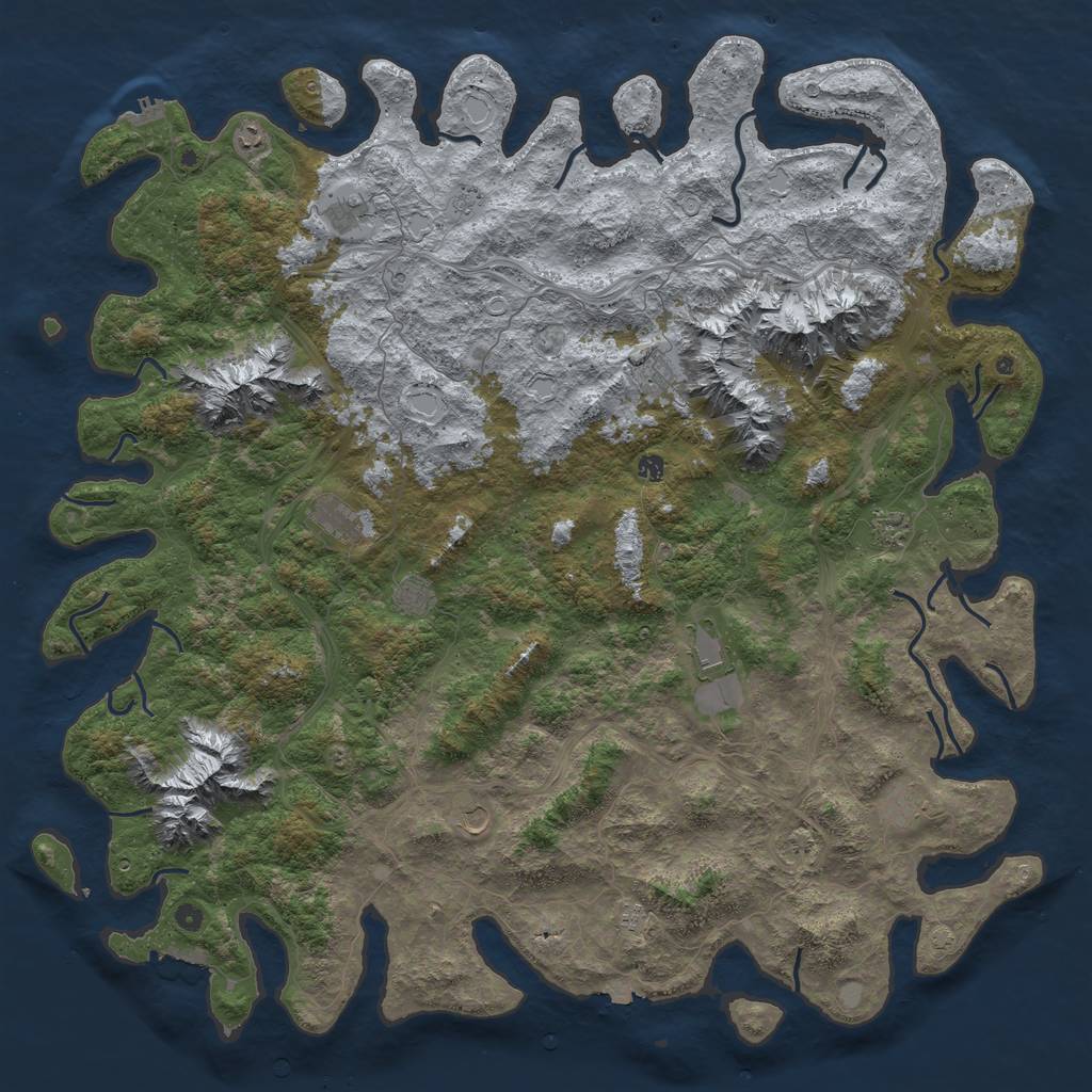 Rust Map: Procedural Map, Size: 6000, Seed: 257574, 19 Monuments