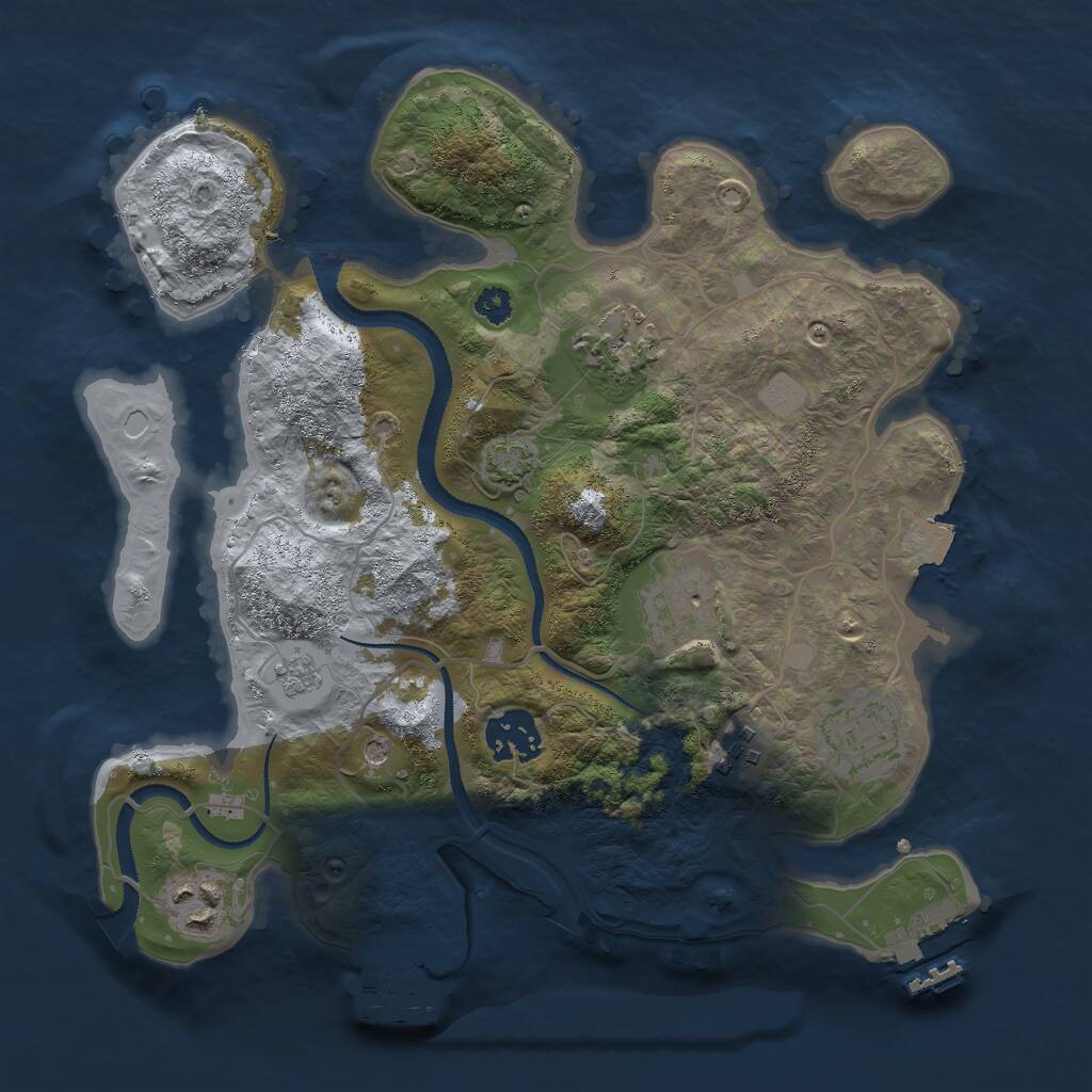 Rust Map: Procedural Map, Size: 3000, Seed: 7648091, 12 Monuments