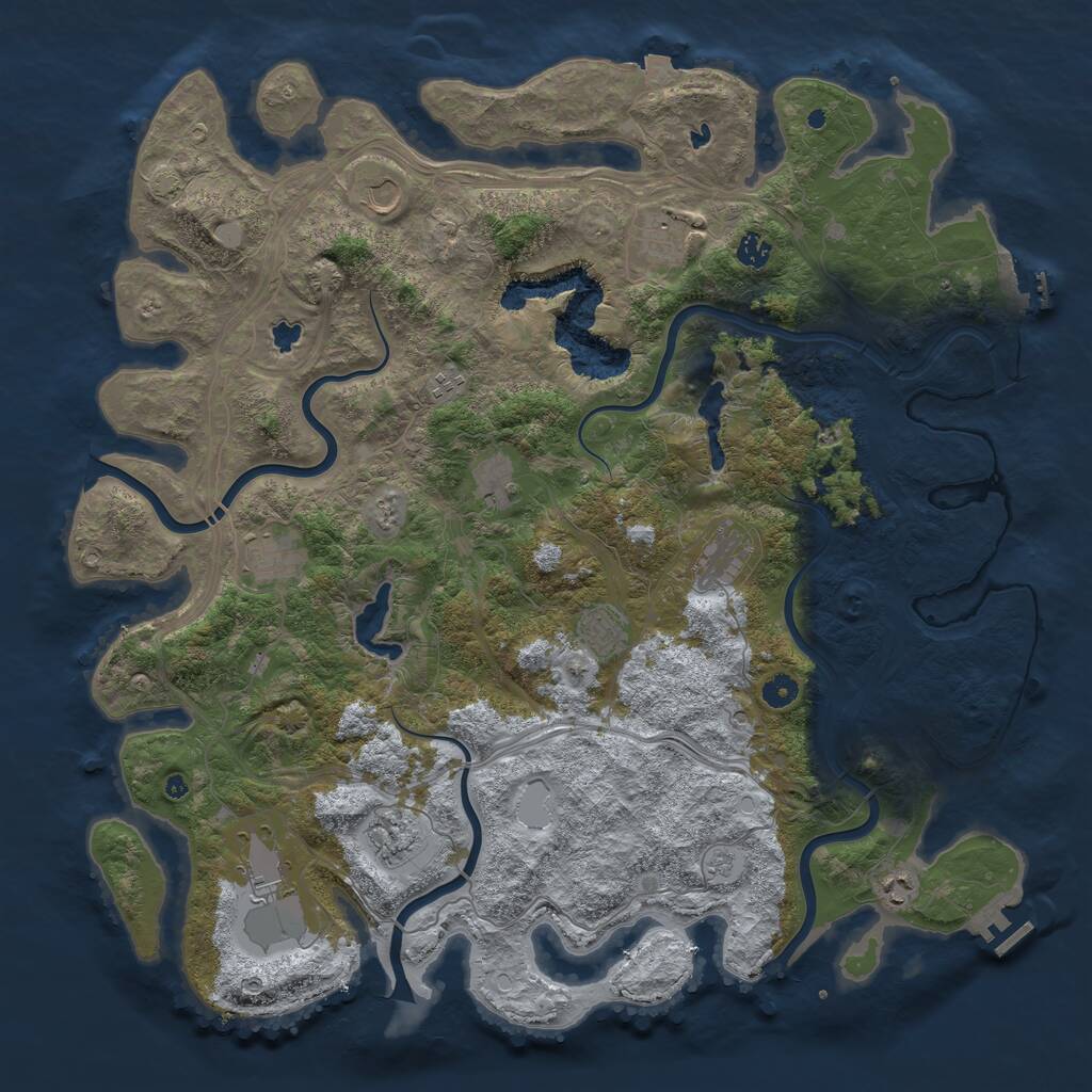 Rust Map: Procedural Map, Size: 4800, Seed: 1286436655, 17 Monuments