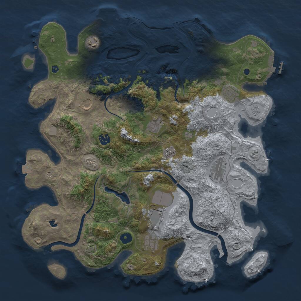 Rust Map: Procedural Map, Size: 4000, Seed: 1914152359, 15 Monuments