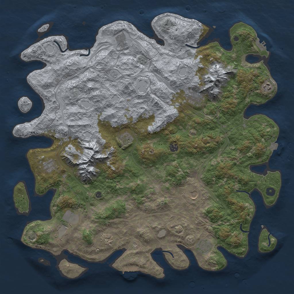 Rust Map: Procedural Map, Size: 5000, Seed: 1974604699, 19 Monuments