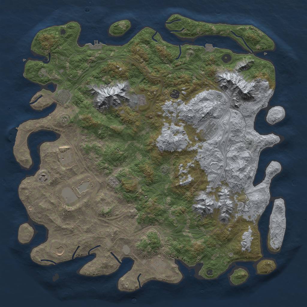 Rust Map: Procedural Map, Size: 5000, Seed: 367458426, 19 Monuments