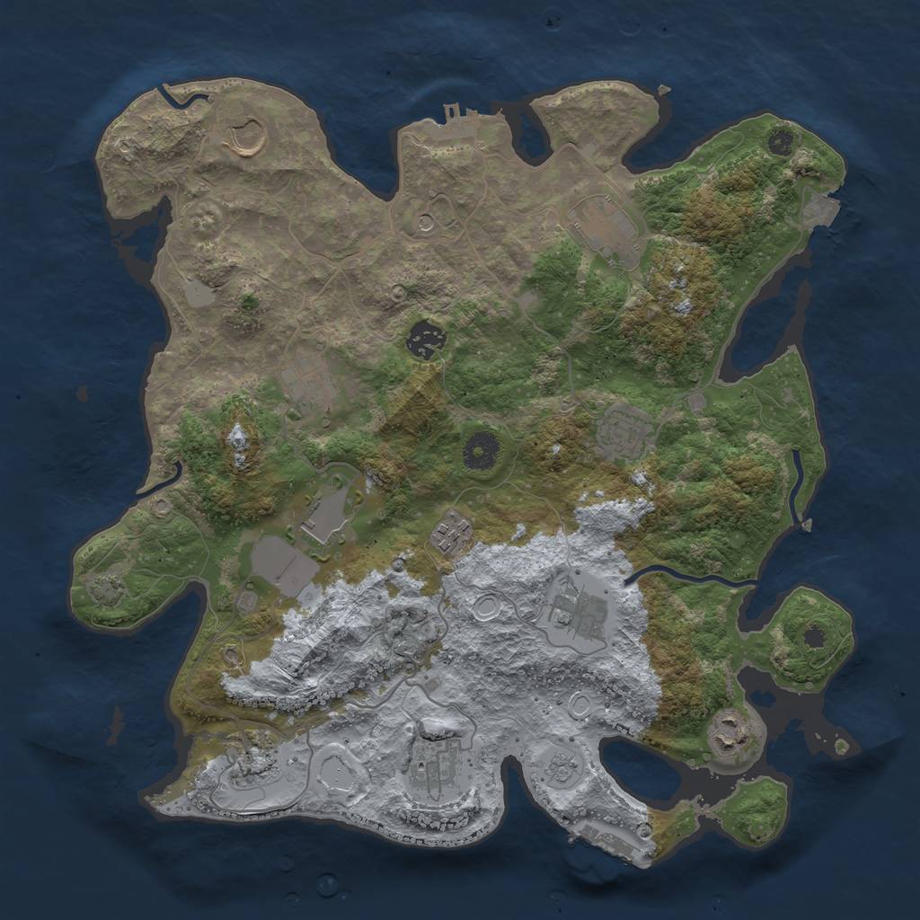 Rust Map: Procedural Map, Size: 3700, Seed: 737361977, 19 Monuments