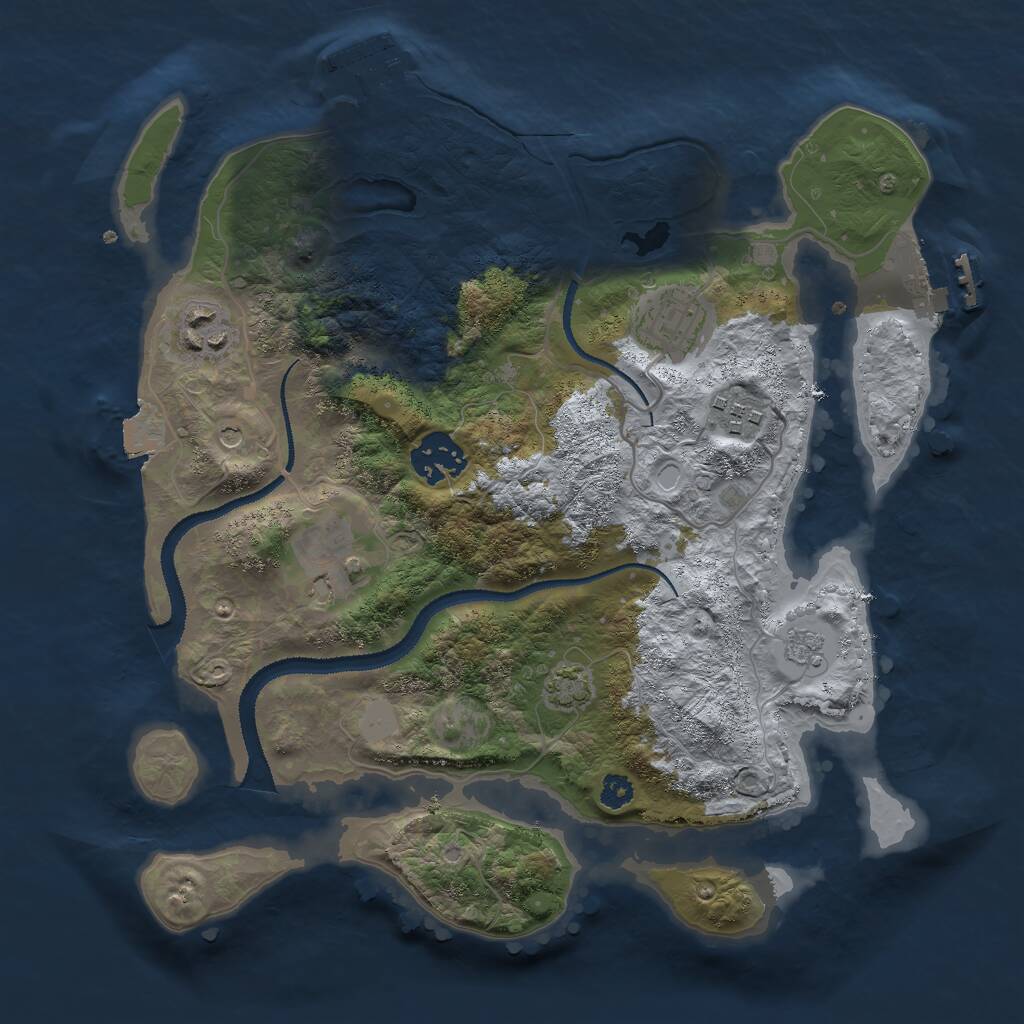 Rust Map: Procedural Map, Size: 3000, Seed: 987336556, 11 Monuments