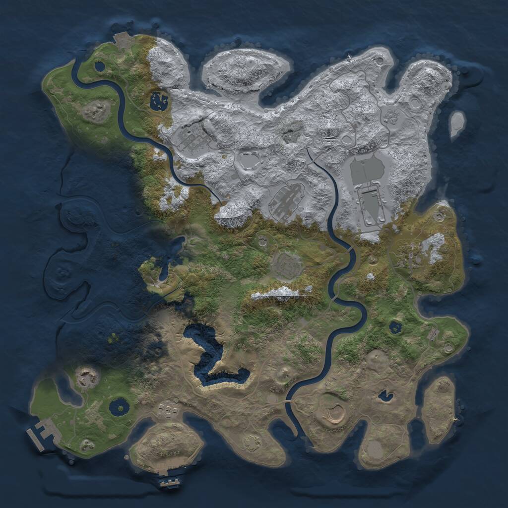 Rust Map: Procedural Map, Size: 4000, Seed: 2086434394, 15 Monuments