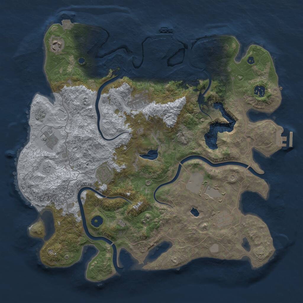 Rust Map: Procedural Map, Size: 4000, Seed: 1709427772, 14 Monuments