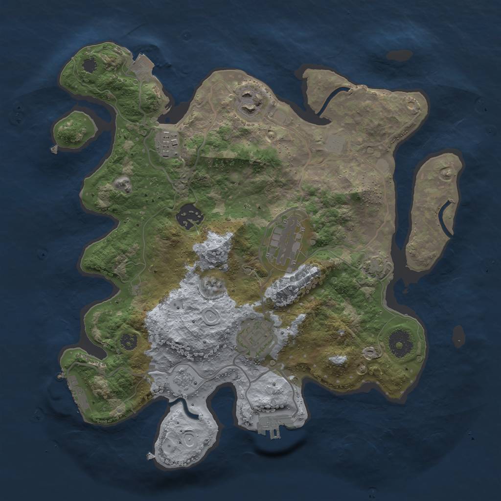 Rust Map: Procedural Map, Size: 3000, Seed: 1573135631, 12 Monuments