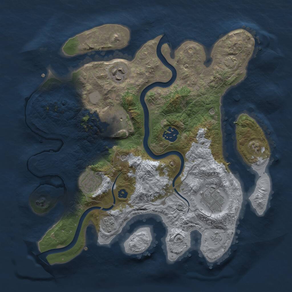 Rust Map: Procedural Map, Size: 3000, Seed: 405508821, 10 Monuments