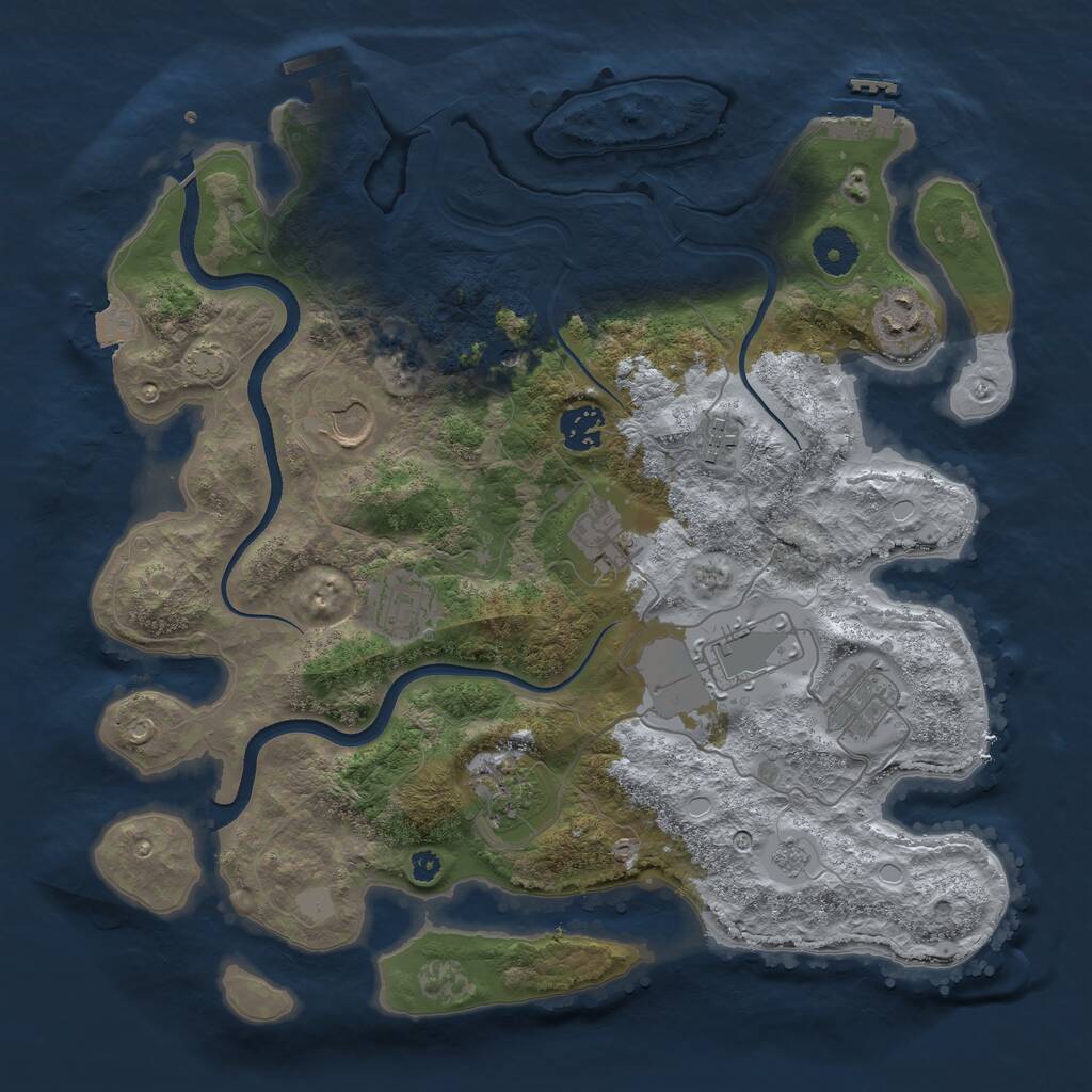 Rust Map: Procedural Map, Size: 3600, Seed: 22402, 15 Monuments