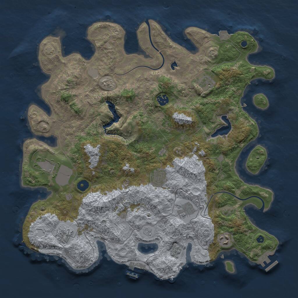 Rust Map: Procedural Map, Size: 4000, Seed: 626910209, 14 Monuments