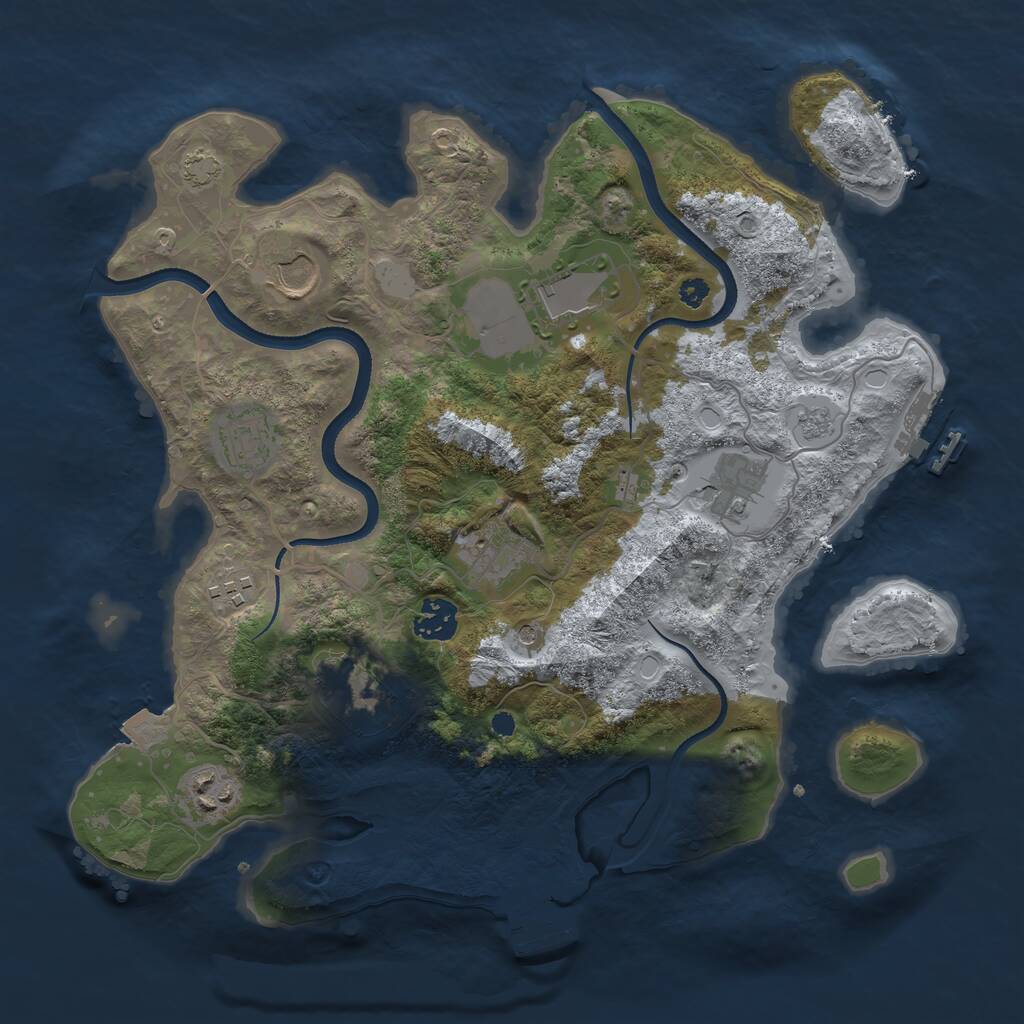 Rust Map: Procedural Map, Size: 3500, Seed: 153770968, 15 Monuments