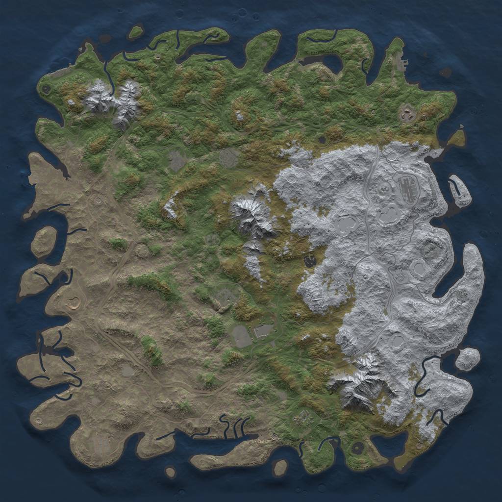 Rust Map: Procedural Map, Size: 6000, Seed: 13834, 19 Monuments