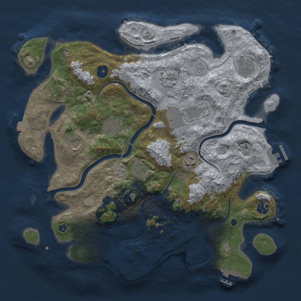 Rust Map: Procedural Map, Size: 3750, Seed: 798372683, 15 Monuments