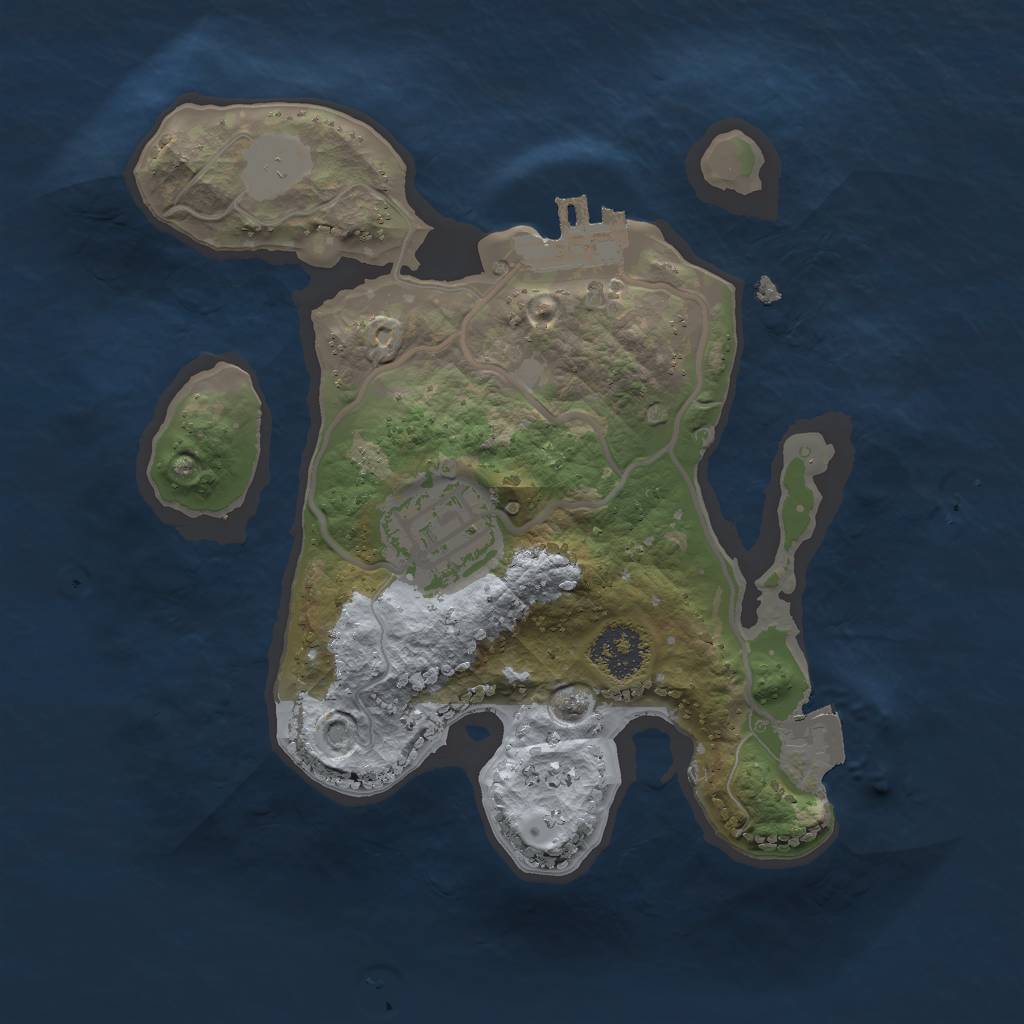 Rust Map: Procedural Map, Size: 2000, Seed: 251748, 5 Monuments