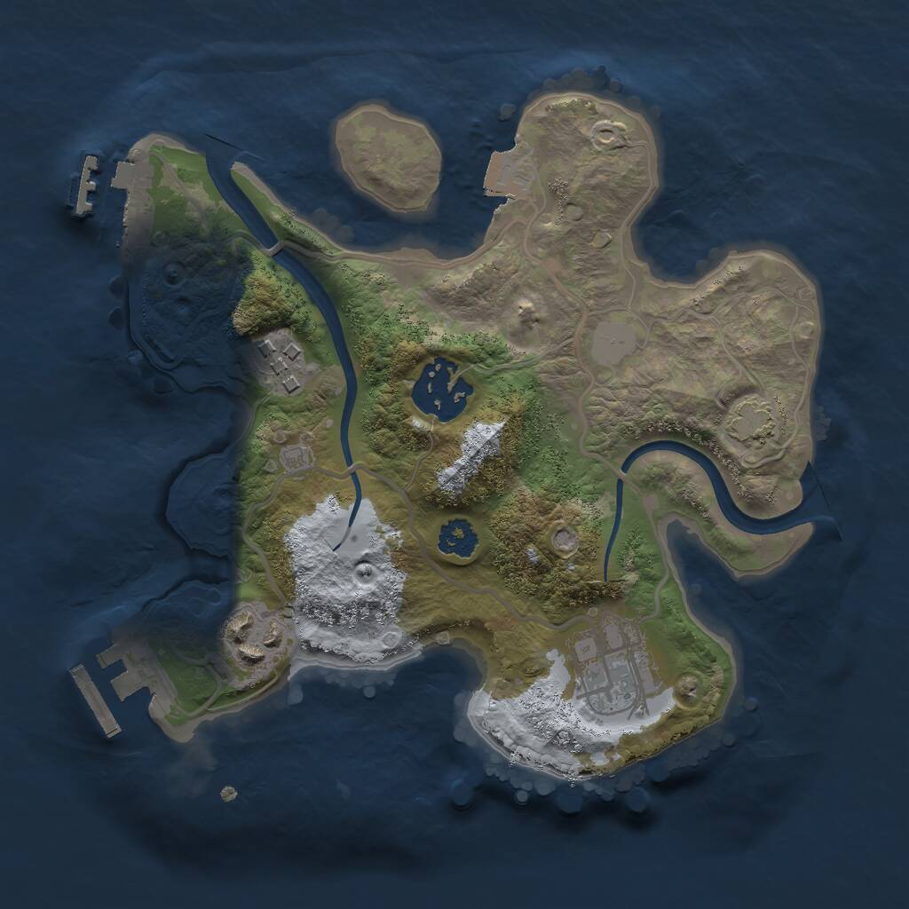 Rust Map: Procedural Map, Size: 2350, Seed: 1279464179, 8 Monuments