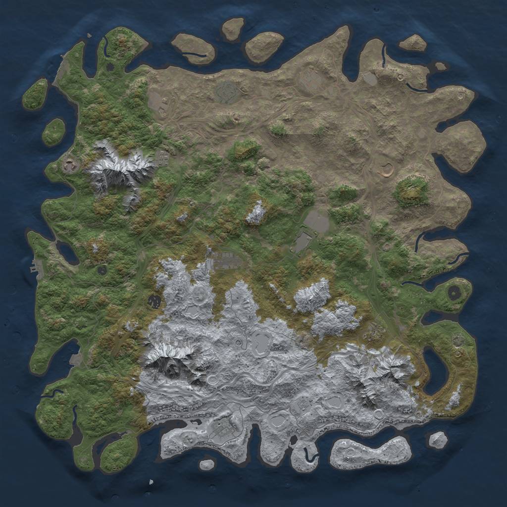 Rust Map: Procedural Map, Size: 5500, Seed: 1629684032, 19 Monuments