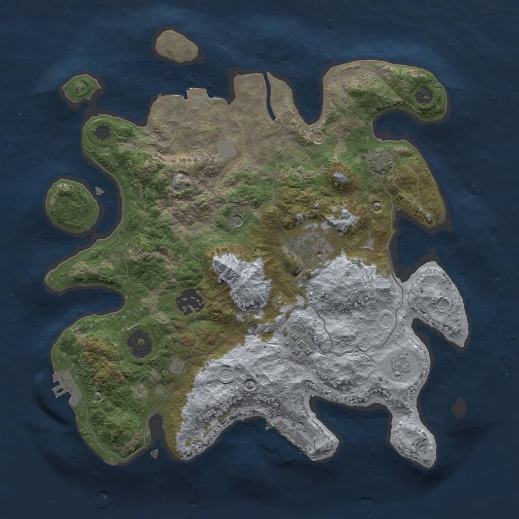 Rust Map: Procedural Map, Size: 3000, Seed: 13505892, 11 Monuments