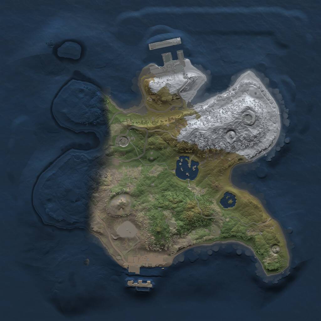 Rust Map: Procedural Map, Size: 2000, Seed: 655343, 5 Monuments
