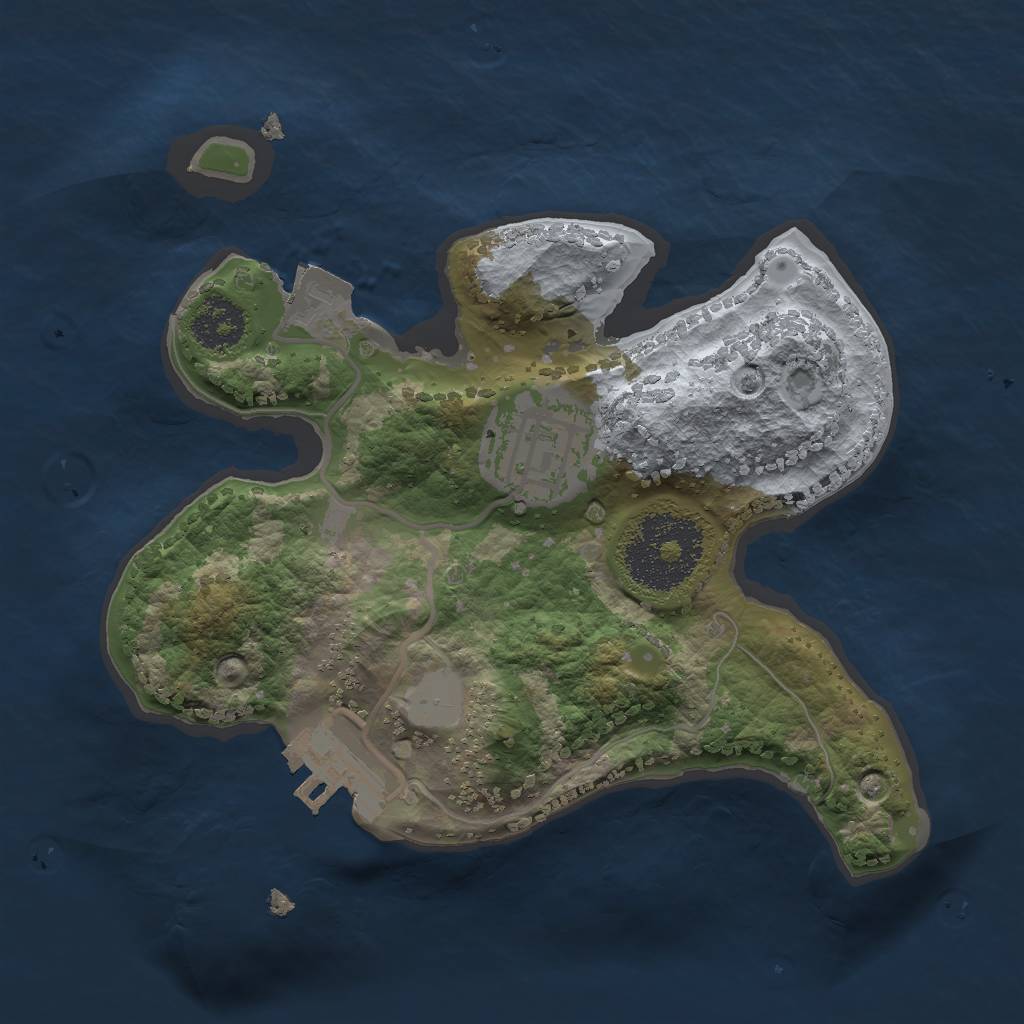 Rust Map: Procedural Map, Size: 2000, Seed: 655343, 5 Monuments