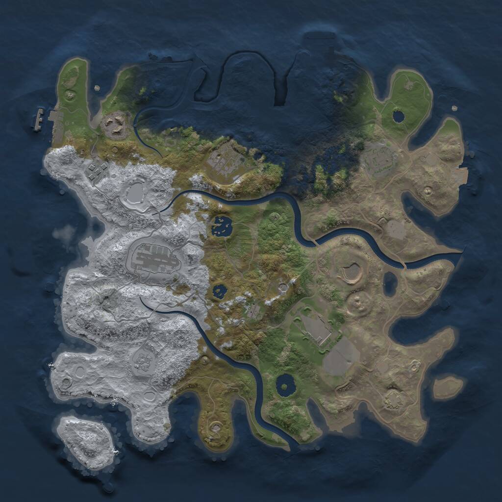 Rust Map: Procedural Map, Size: 3500, Seed: 711213132, 14 Monuments