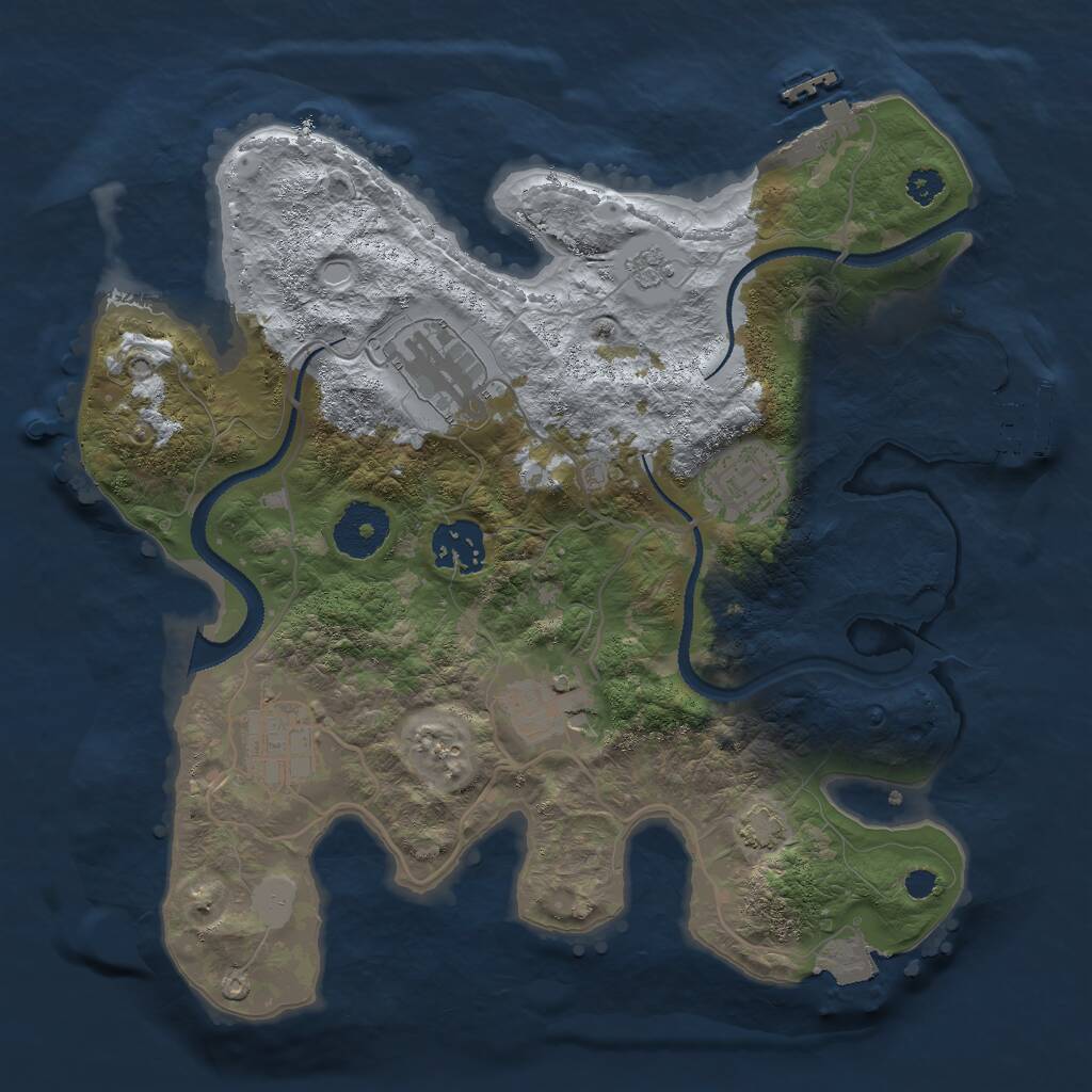 Rust Map: Procedural Map, Size: 3000, Seed: 5984654, 10 Monuments