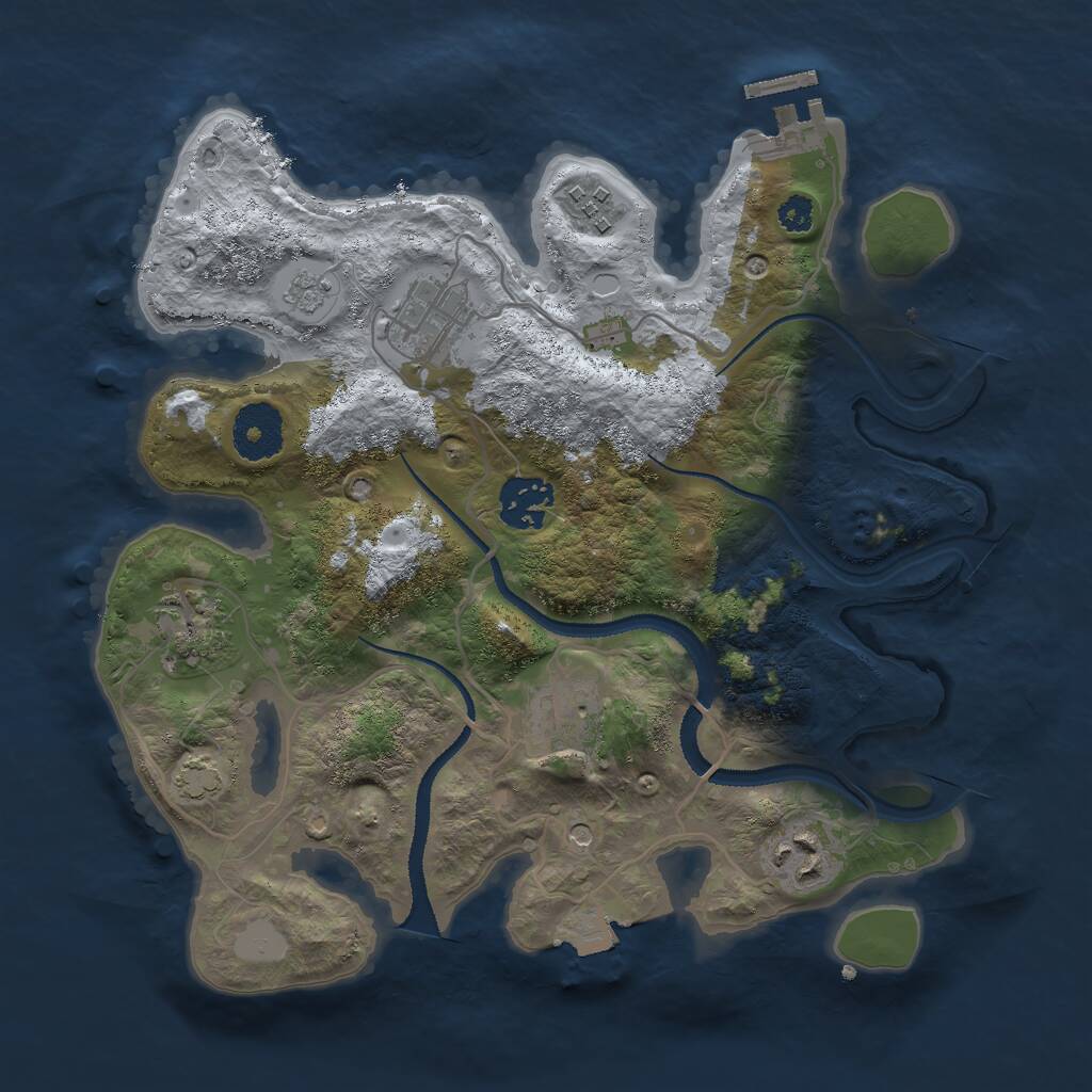 Rust Map: Procedural Map, Size: 3000, Seed: 5714, 11 Monuments