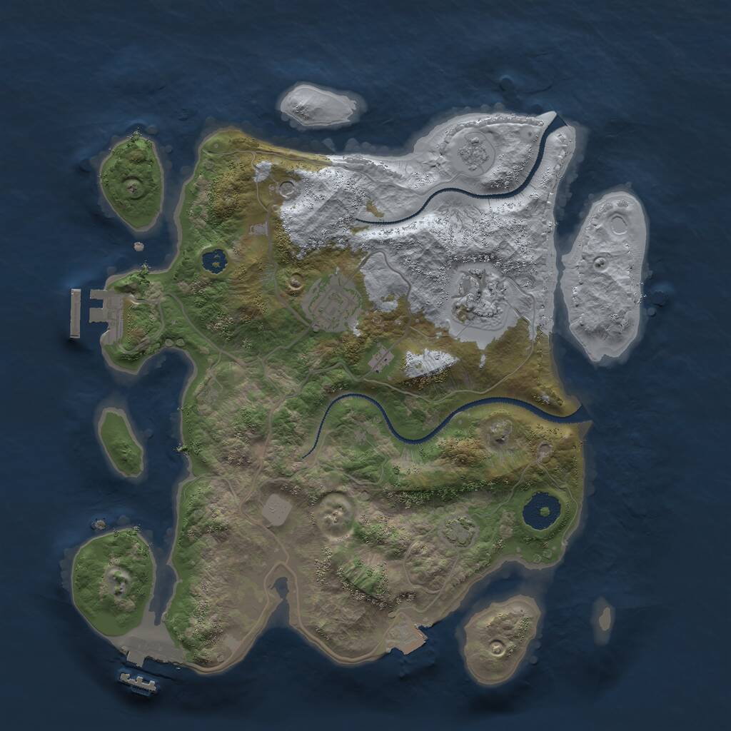 Rust Map: Procedural Map, Size: 3000, Seed: 890256400, 8 Monuments