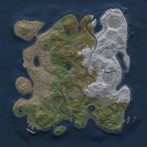 Thumbnail Rust Map: Procedural Map, Size: 3300, Seed: 564688512, 13 Monuments