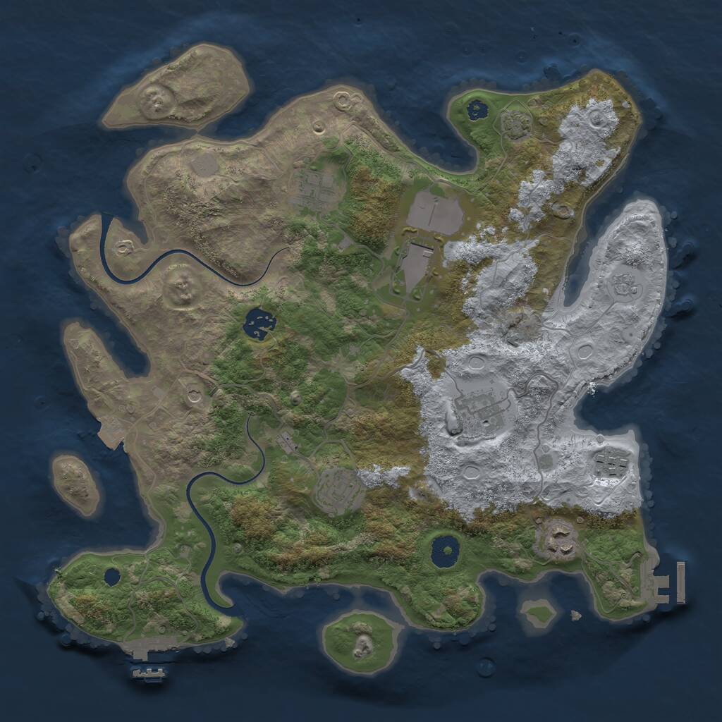 Rust Map: Procedural Map, Size: 3500, Seed: 1381361802, 13 Monuments