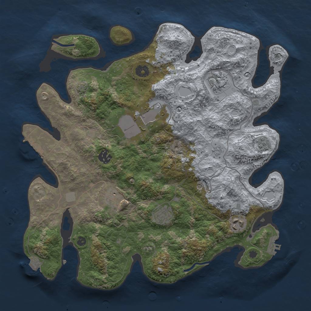 Rust Map: Procedural Map, Size: 3500, Seed: 5146051, 15 Monuments