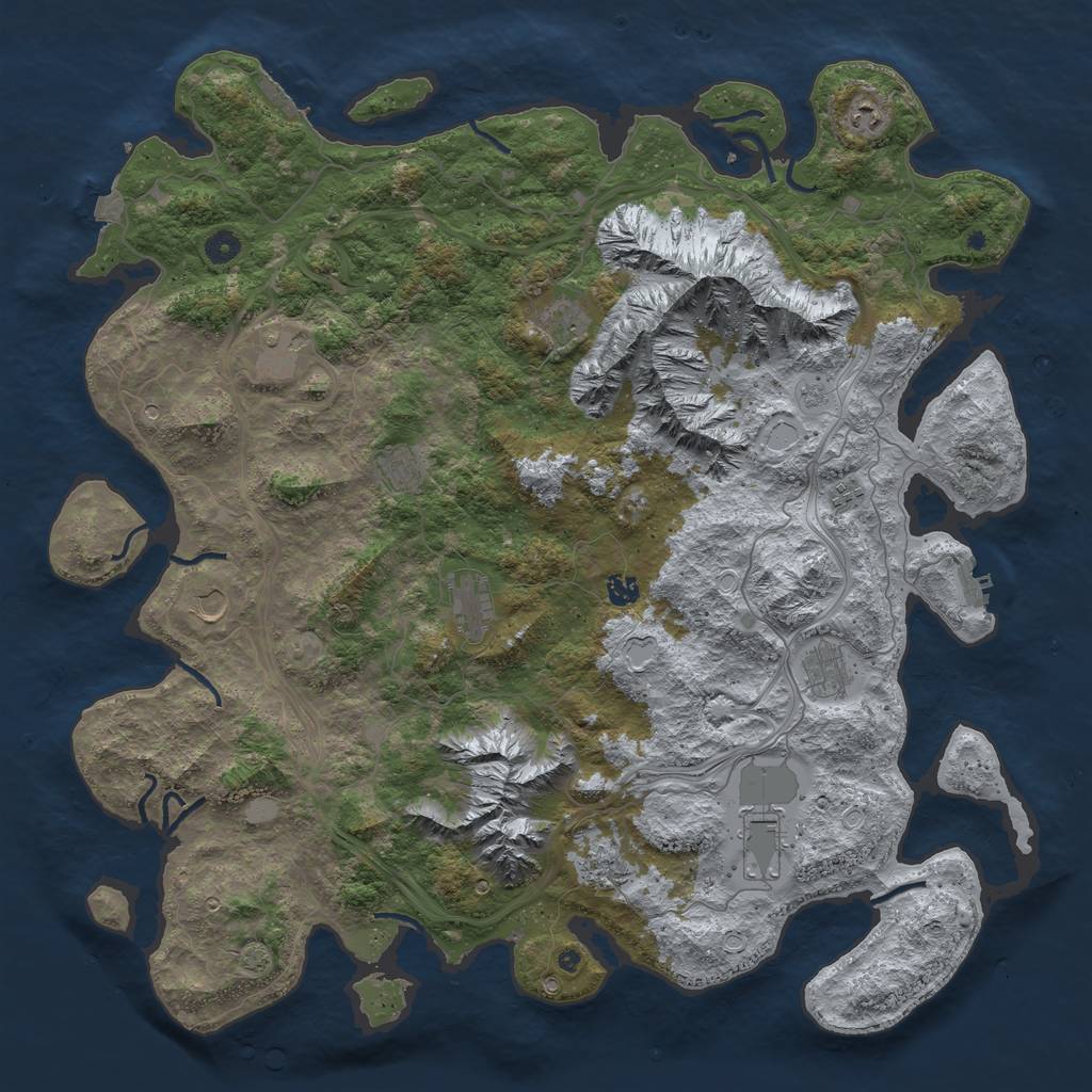 Rust Map: Procedural Map, Size: 5000, Seed: 35314631, 19 Monuments