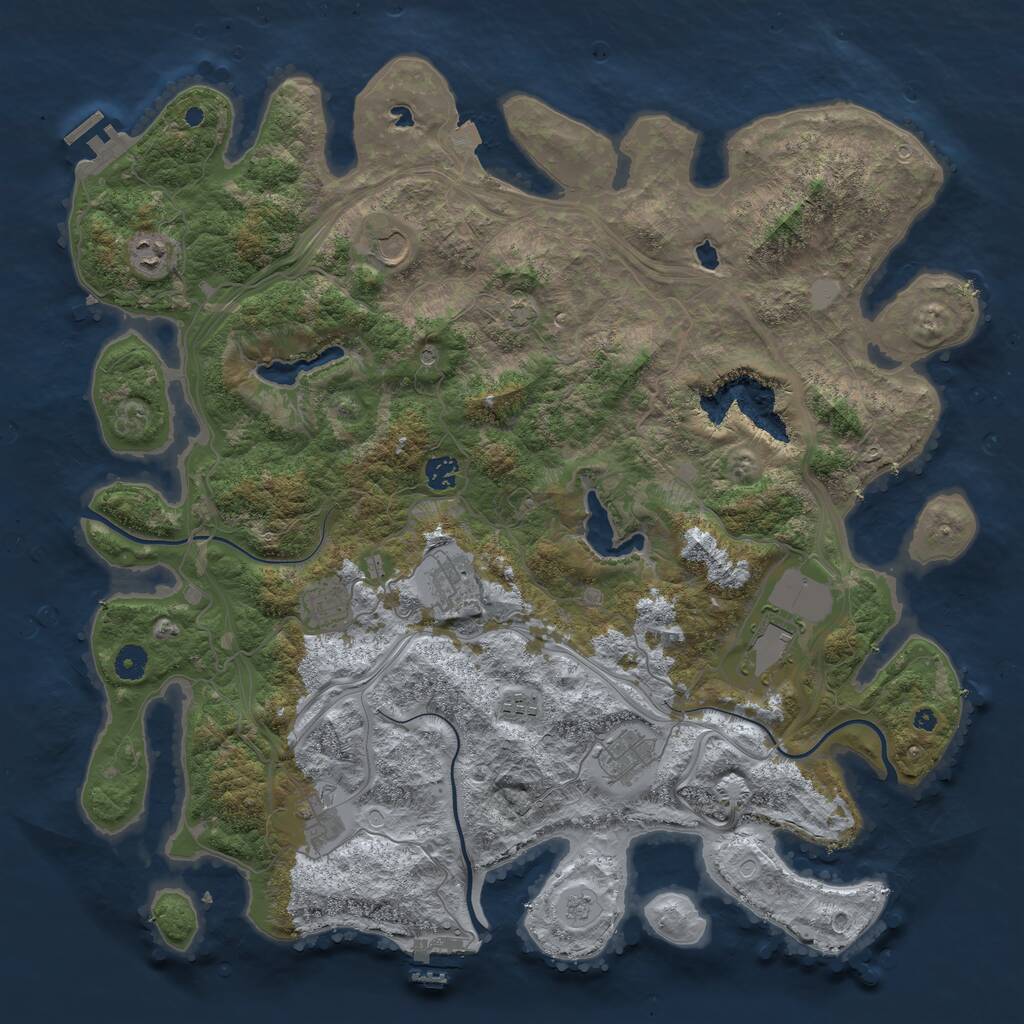 Rust Map: Procedural Map, Size: 4500, Seed: 596587377, 15 Monuments