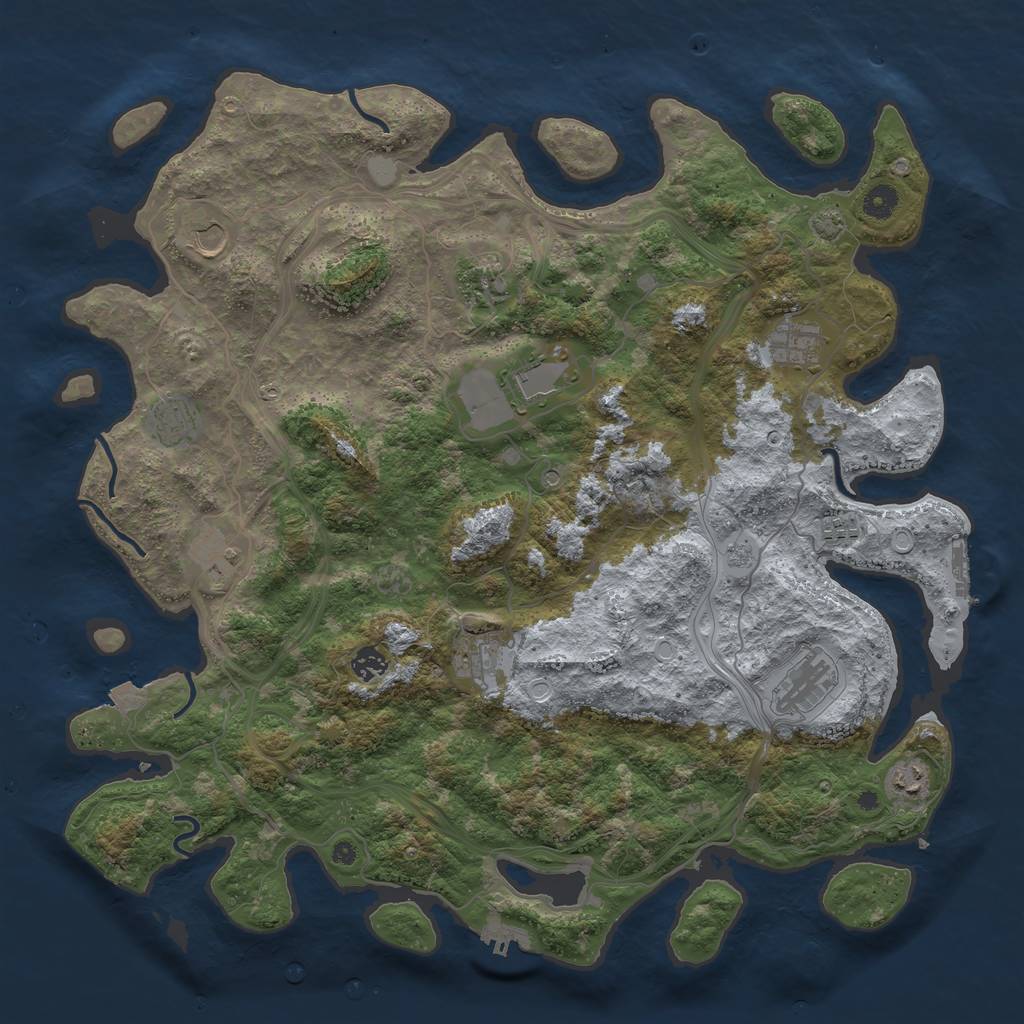 Rust Map: Procedural Map, Size: 4500, Seed: 12223, 19 Monuments