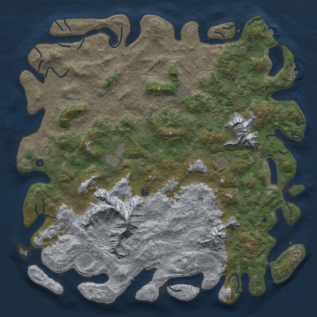 Rust Map: Procedural Map, Size: 6000, Seed: 1286895836, 19 Monuments