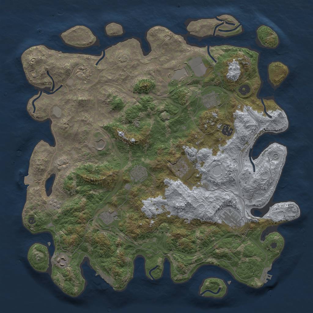 Rust Map: Procedural Map, Size: 4250, Seed: 661305048, 19 Monuments