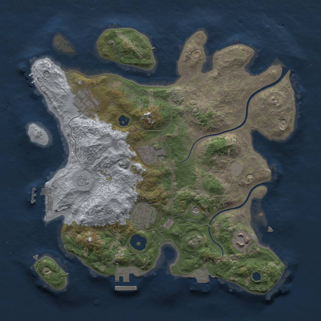Rust Map: Procedural Map, Size: 3000, Seed: 1451131873, 10 Monuments
