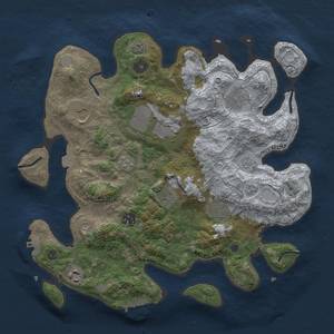 Thumbnail Rust Map: Procedural Map, Size: 3500, Seed: 1783917139, 16 Monuments