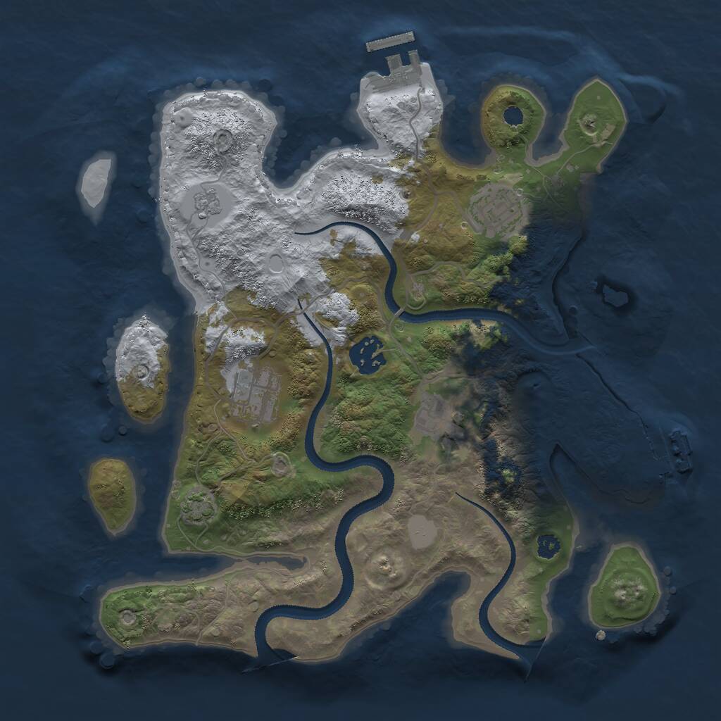 Rust Map: Procedural Map, Size: 3000, Seed: 1524171753, 9 Monuments