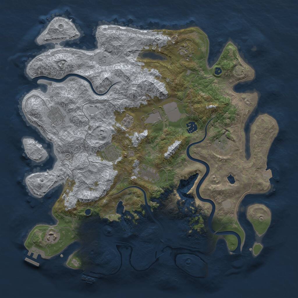 Rust Map: Procedural Map, Size: 4000, Seed: 341281332, 15 Monuments
