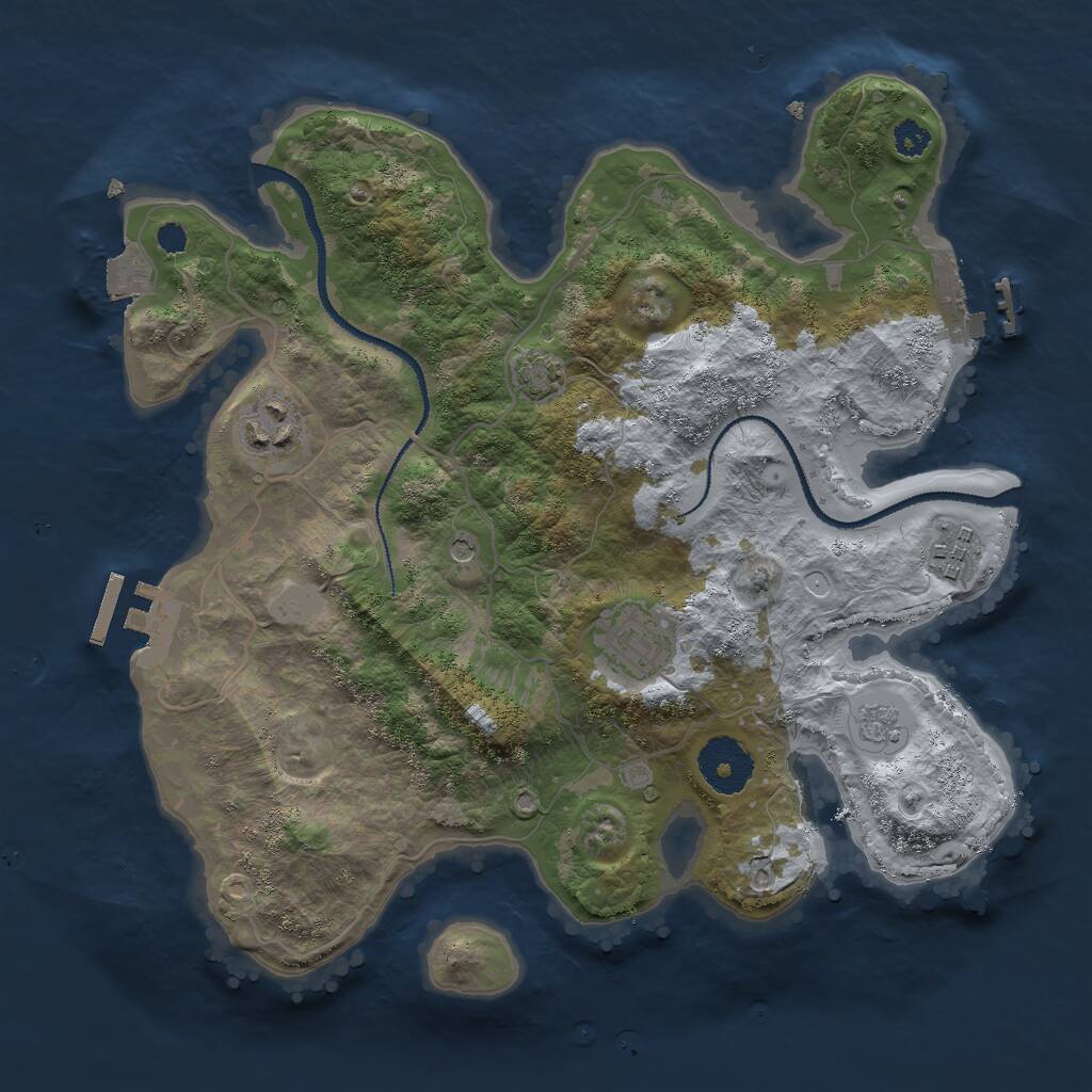 Rust Map: Procedural Map, Size: 3000, Seed: 1385953889, 9 Monuments