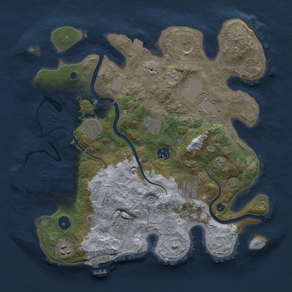 Rust Map: Procedural Map, Size: 3500, Seed: 1598716232, 15 Monuments