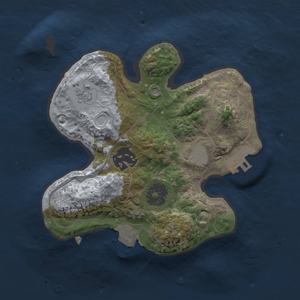 Rust Map: Procedural Map, Size: 2000, Seed: 1108030902, 6 Monuments