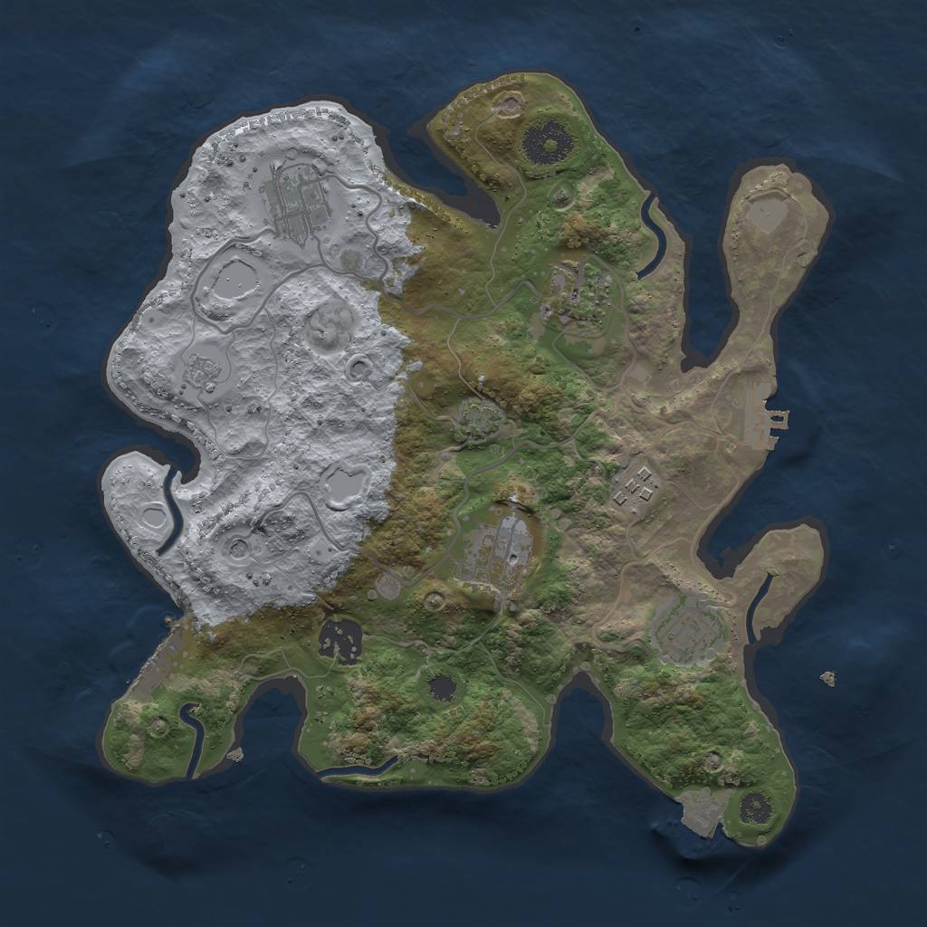 Rust Map: Procedural Map, Size: 3000, Seed: 901150320, 14 Monuments