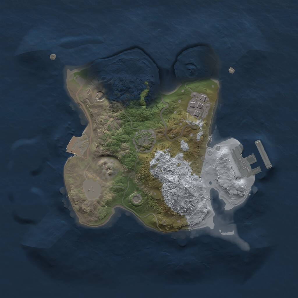 Rust Map: Procedural Map, Size: 2000, Seed: 324535, 5 Monuments