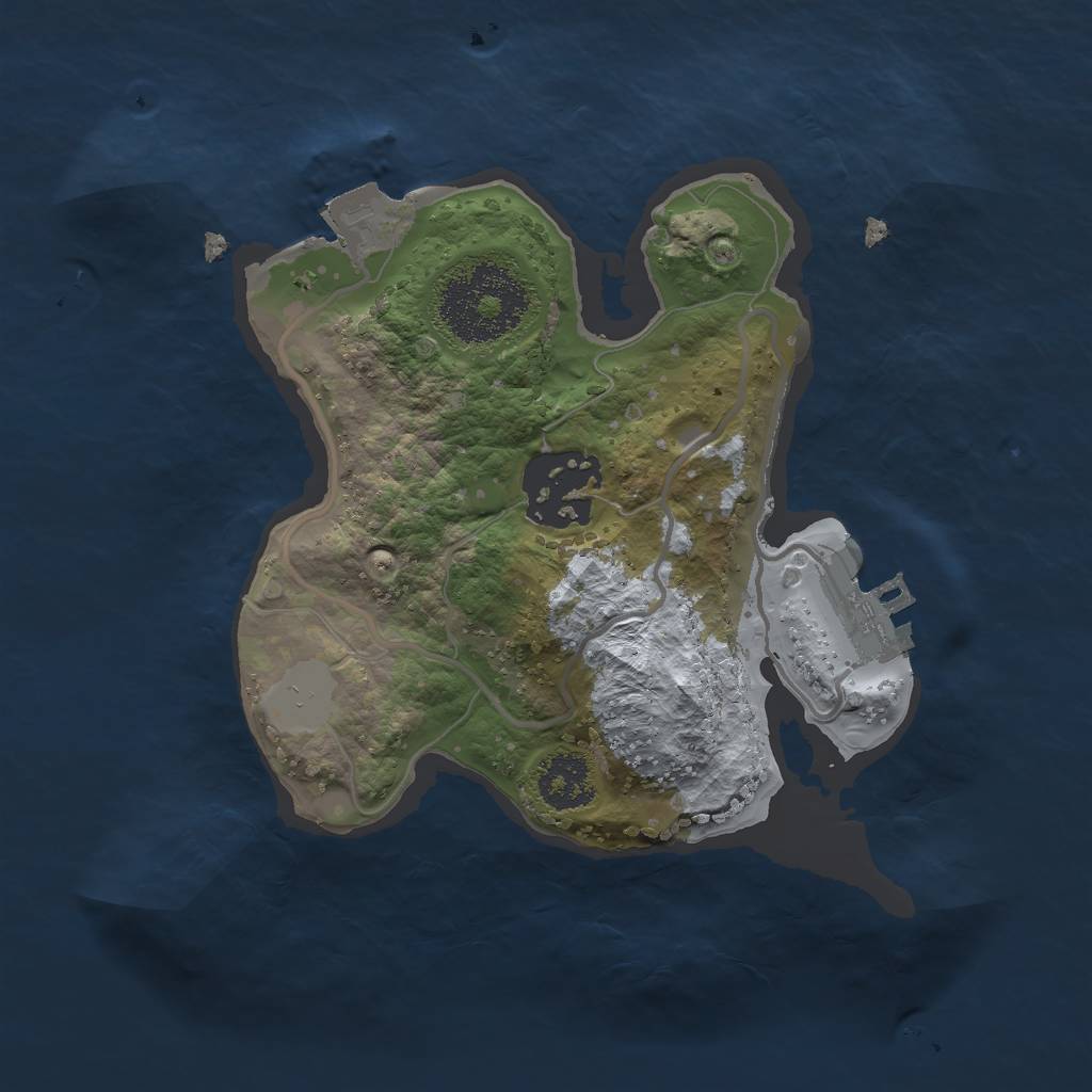 Rust Map: Procedural Map, Size: 2000, Seed: 324535, 5 Monuments