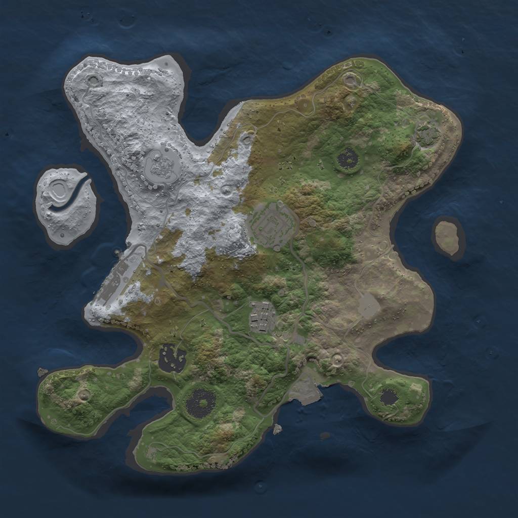 Rust Map: Procedural Map, Size: 2650, Seed: 1869699199, 9 Monuments